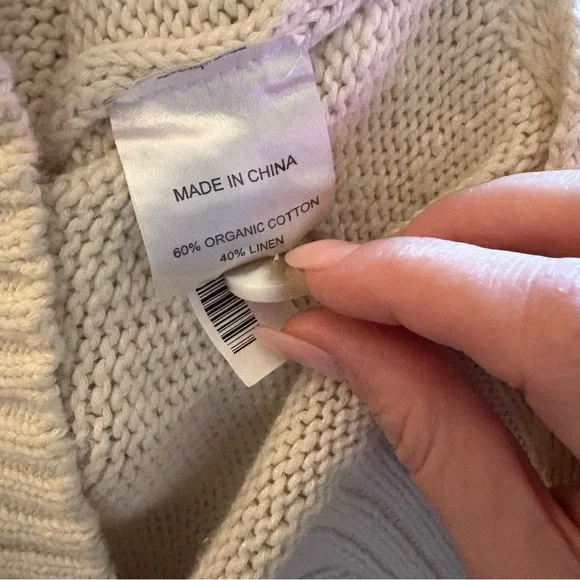 Quince Ivory Cotton Linen Relaxed Cardigan - Picture 12 of 12